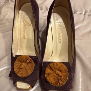 Delman Purple and Brown Heels
